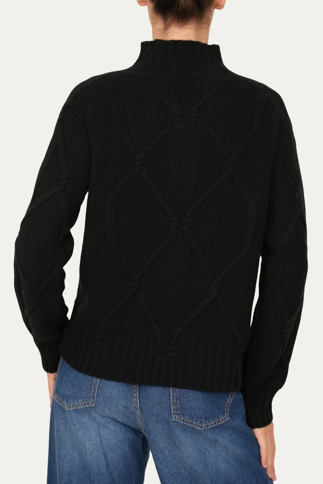 Maglione ROMBI misto cashmere - Nero