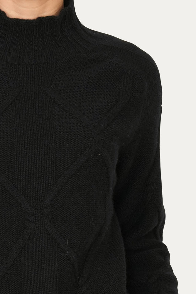 Maglione ROMBI misto cashmere - Nero