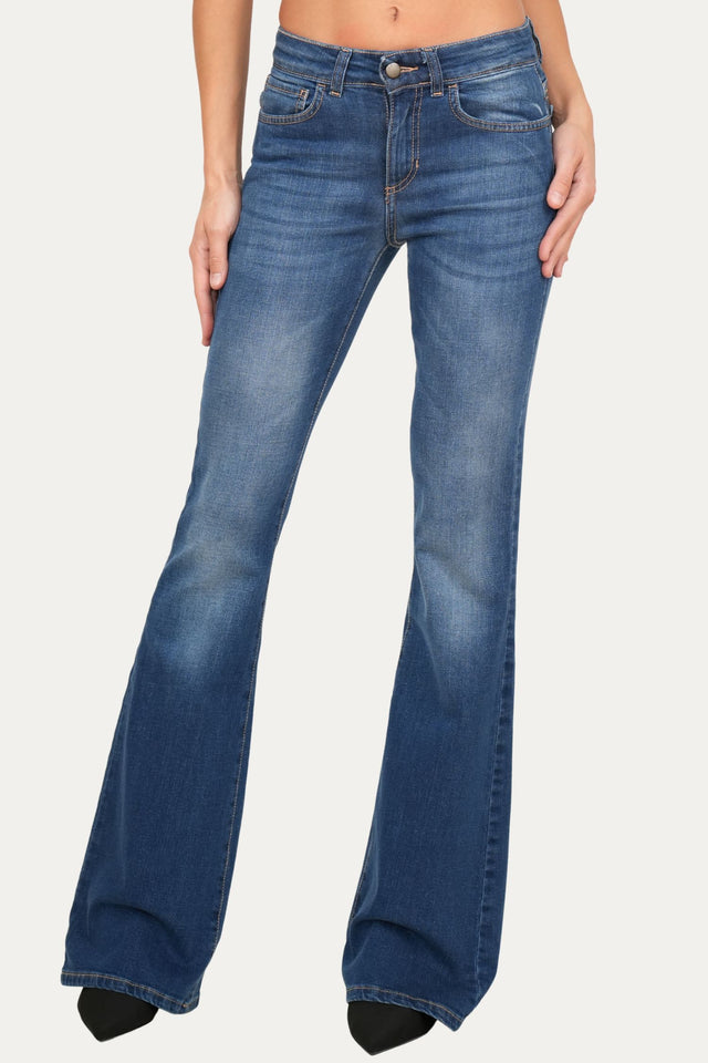 Jeans a zampa JANE in tessuto stretch - Denim Blu