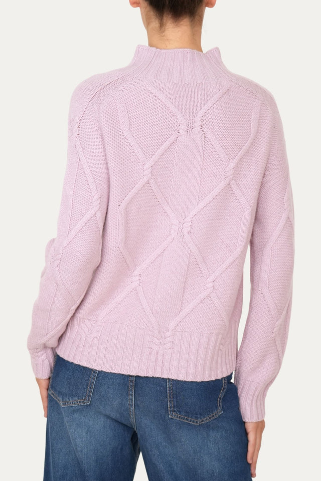 Maglione ROMBI misto cashmere - Malva