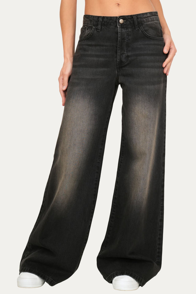 Jeans palazzo DEA tessuto slegato - Denim Bruciato
