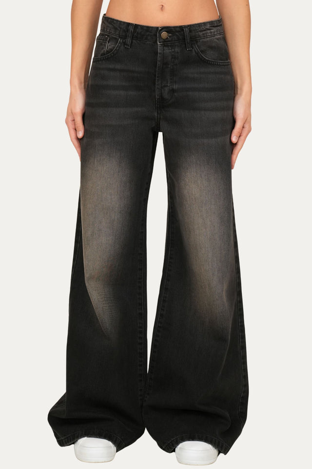 Jeans palazzo DEA tessuto slegato - Denim Bruciato