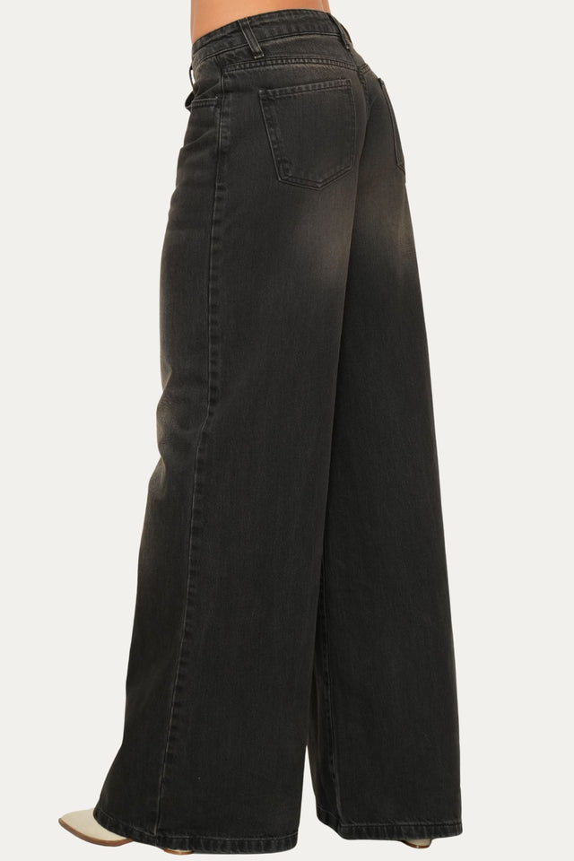 Jeans palazzo DEA tessuto slegato - Denim Bruciato