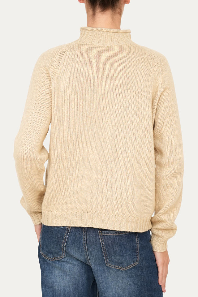 Maglione TRECCE misto cashmere - Grano