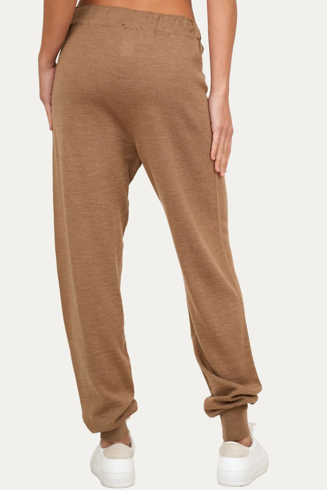 Pantalone boyfriend in lana merino Zegna Baruffa - Biscotto
