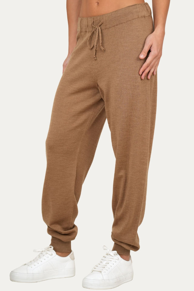 Pantalone boyfriend in lana merino Zegna Baruffa - Biscotto