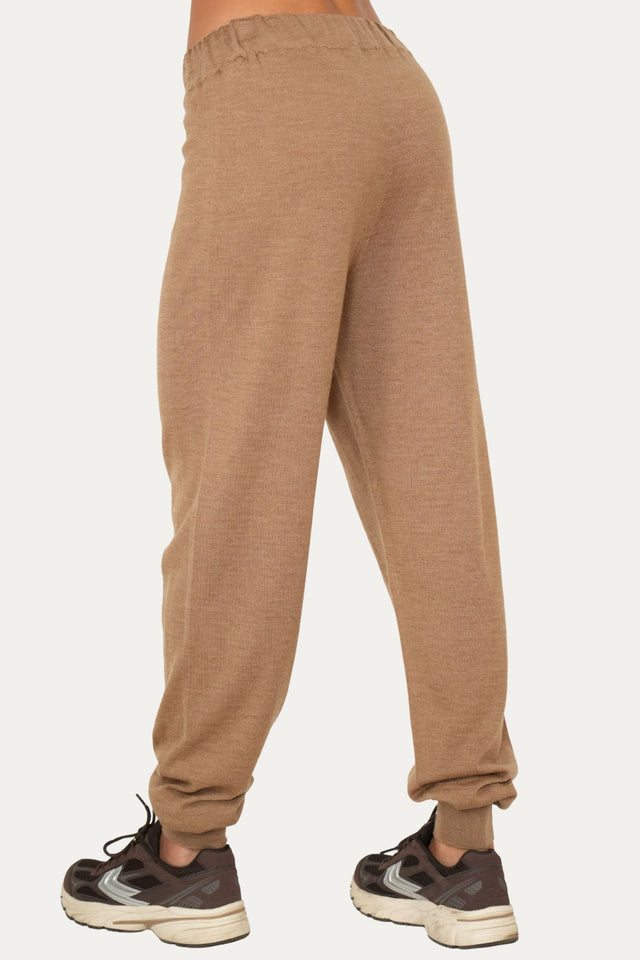 Pantalone boyfriend in lana merino Zegna Baruffa - Biscotto