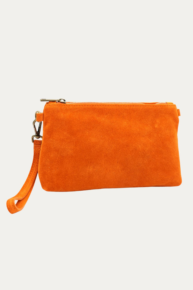 Pochette SARA in camoscio - Zucca
