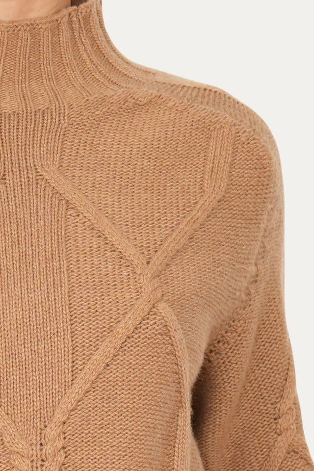 Maglione ROMBI misto cashmere - Biscotto