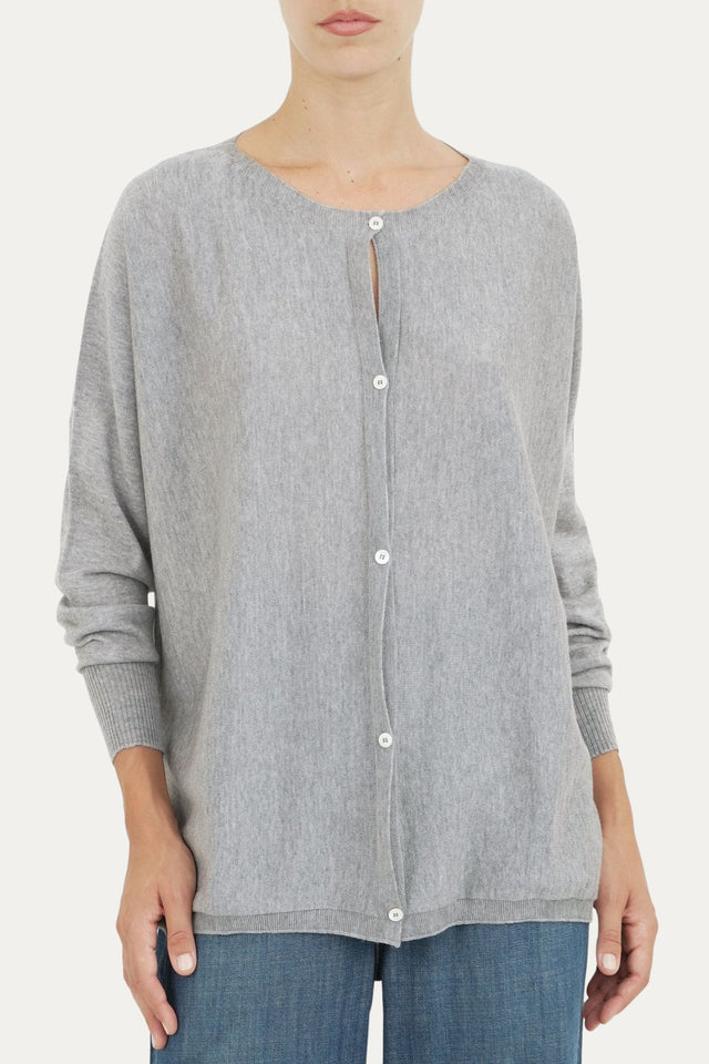 Cardigan con bottoni in lana merino Zegna Baruffa - Grigio