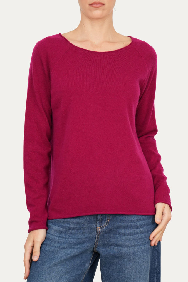Maglia BASIC misto cashmere - Ciclamino