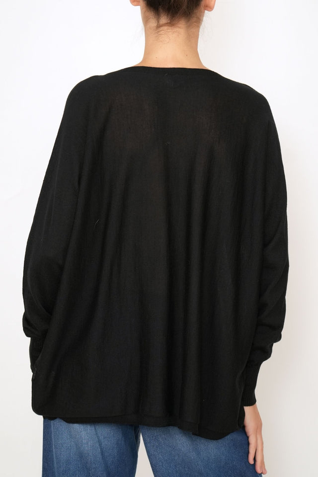 Cardigan con bottoni in lana merino Zegna Baruffa - Nero