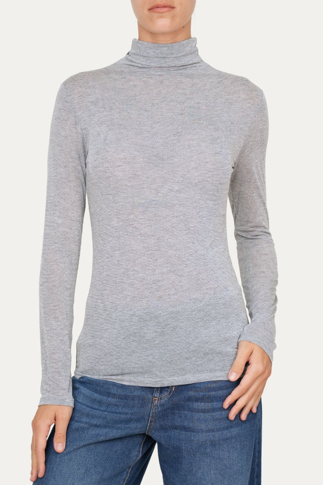 Maglia cachemirina dolcevita - Grigio Melange