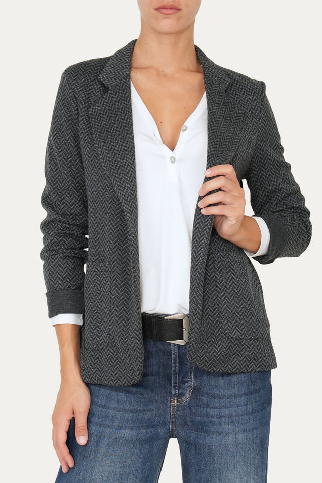 Giacca spigata monopetto classy - Nero Grigio