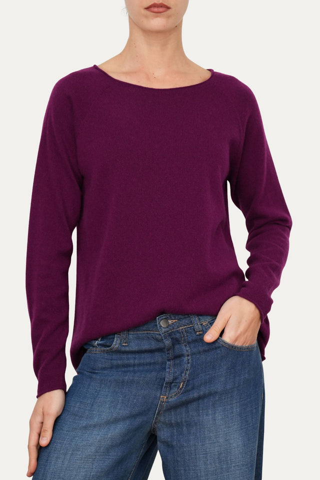 Maglia BASIC misto cashmere - Barbabietola