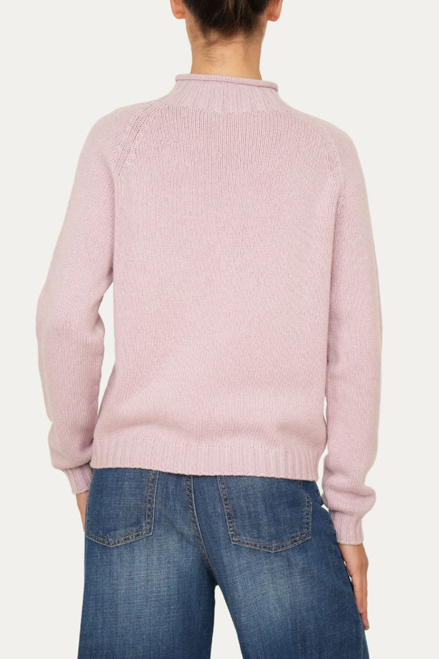 Maglione TRECCE misto cashmere - Malva