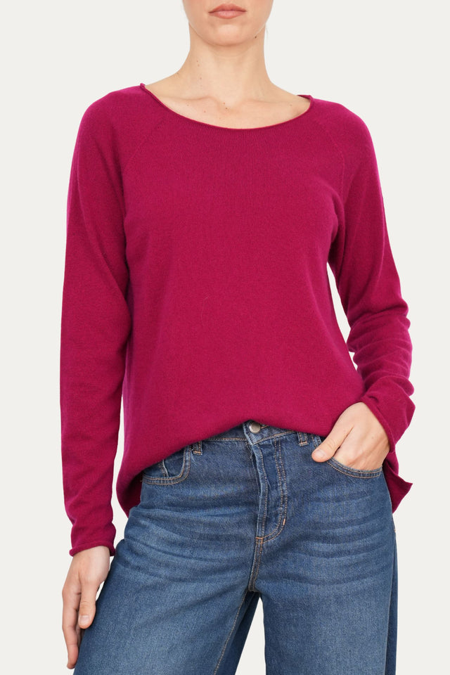 Maglia BASIC misto cashmere - Ciclamino