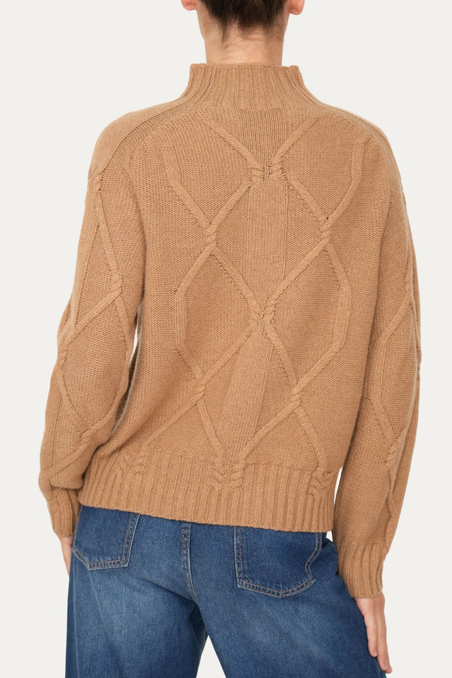 Maglione ROMBI misto cashmere - Biscotto