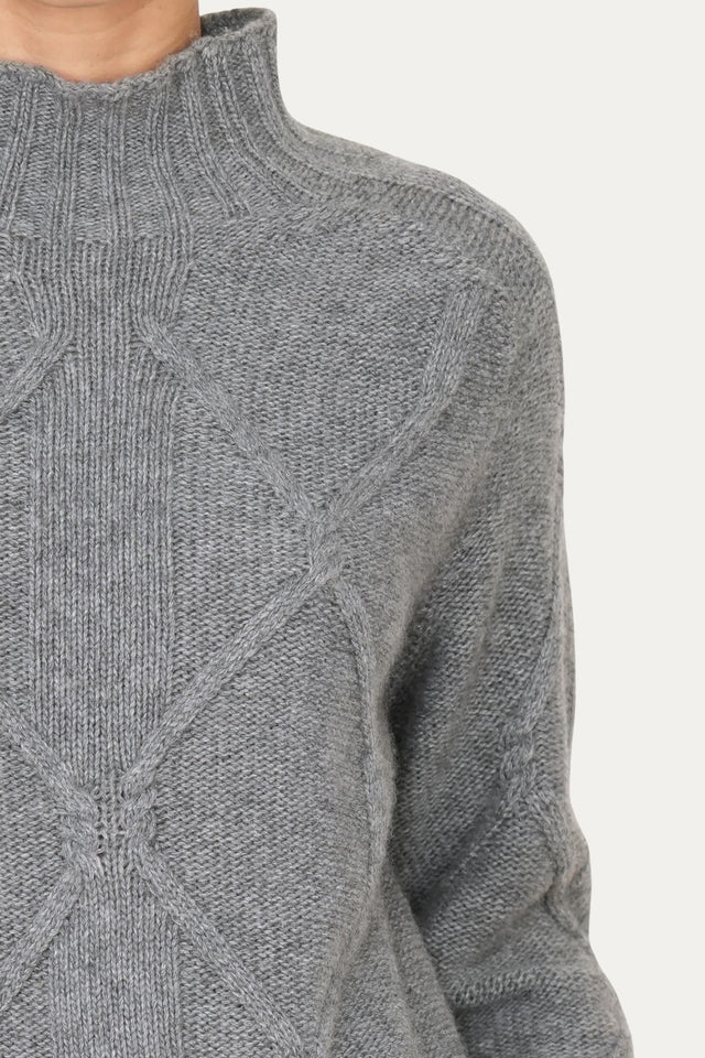 Maglione ROMBI misto cashmere - Grigio