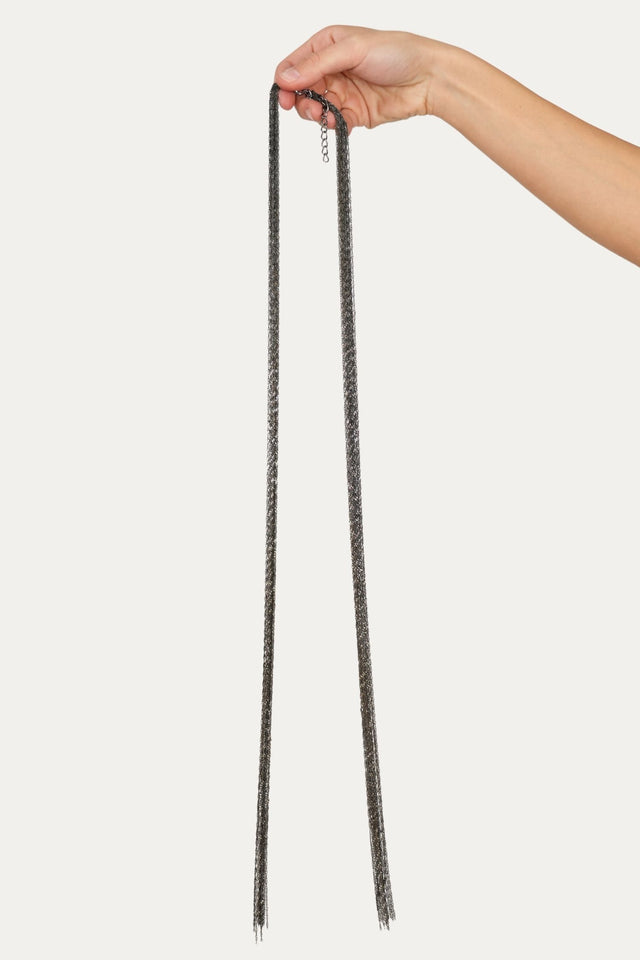 Collana multi filo con nodo componibile - Fumo