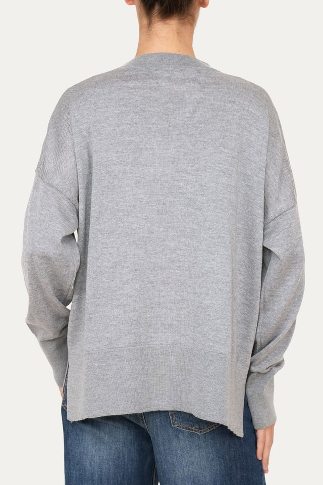 Maglia paricollo in lana merino Zegna Baruffa - Grigio