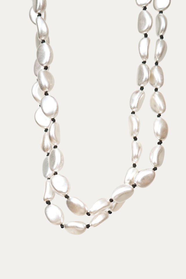 Collana ciottoli satinato - Argento