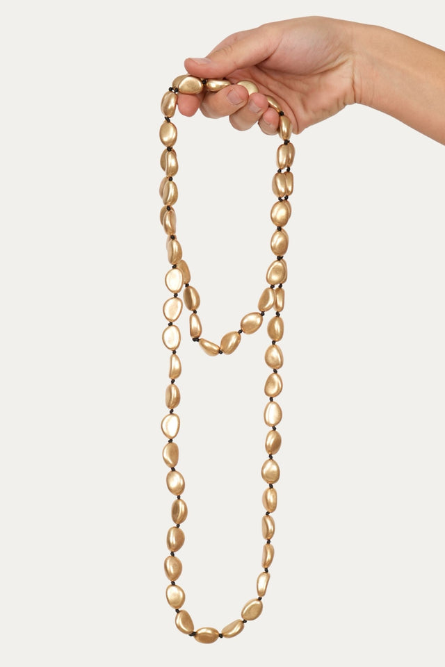 Collana ciottoli satinato - Oro