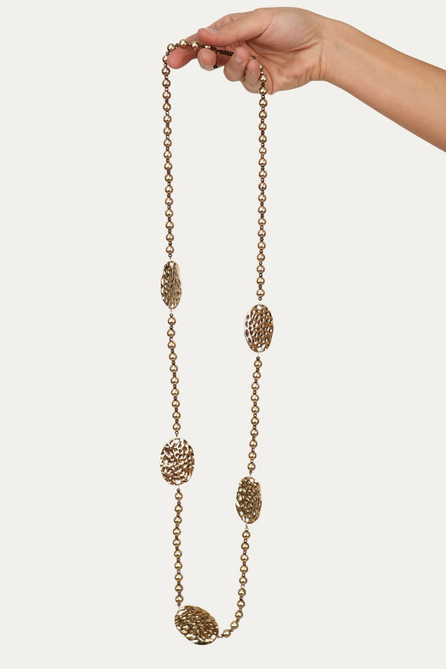 Collana ciondolo martellato - Gold