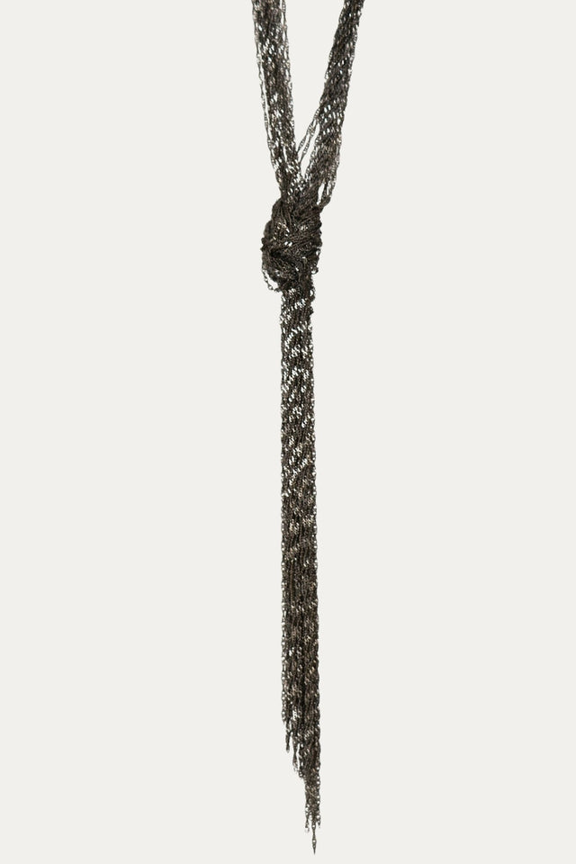 Collana multi filo con nodo componibile - Fumo