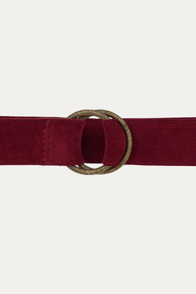 Cintura doppio anello in camoscio - Vino