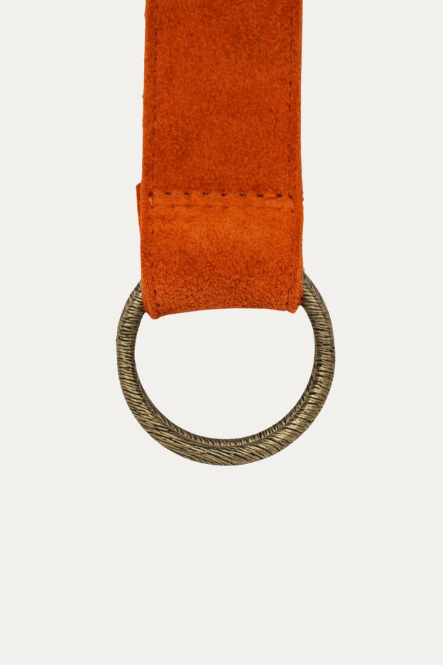 Cintura doppio anello in camoscio - Zucca
