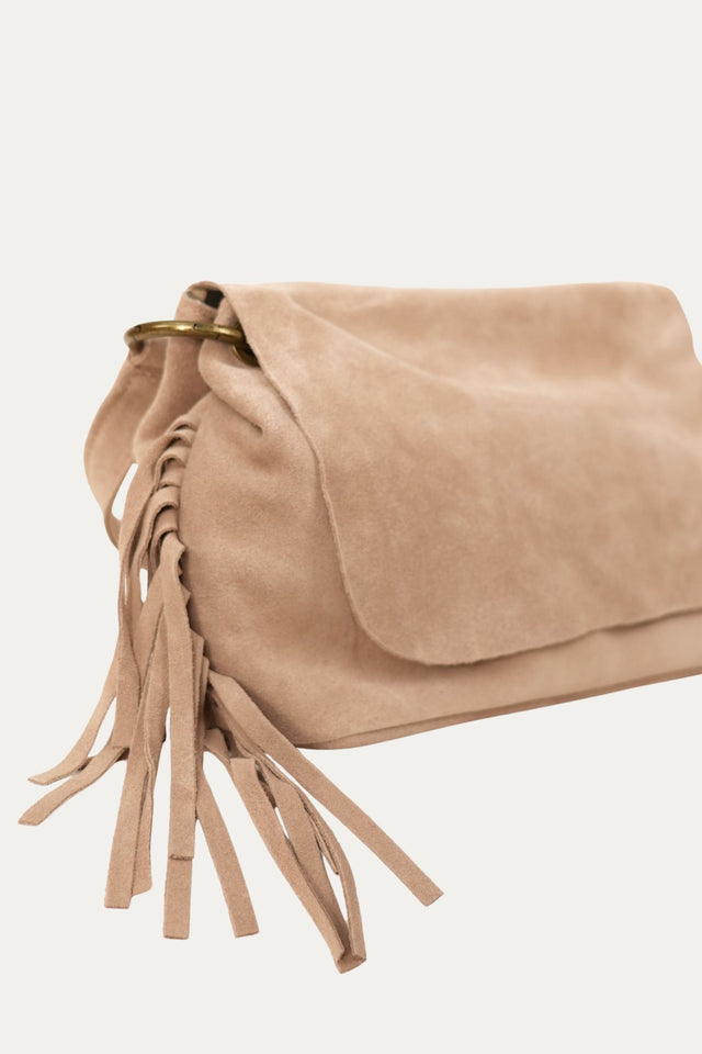 Borsa AURORA in camoscio - Taupe