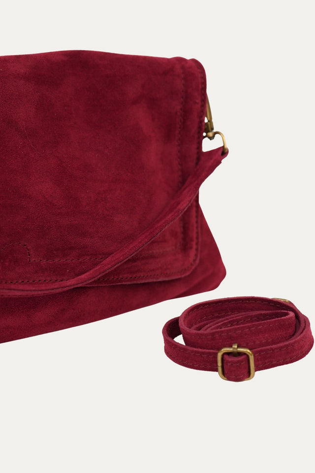 Pochette LUA in camoscio - Vino