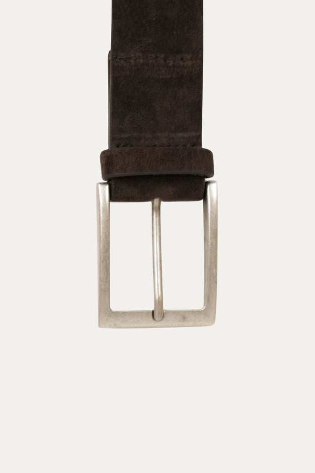 Cintura in camoscio con fibbia Argento - Moro
