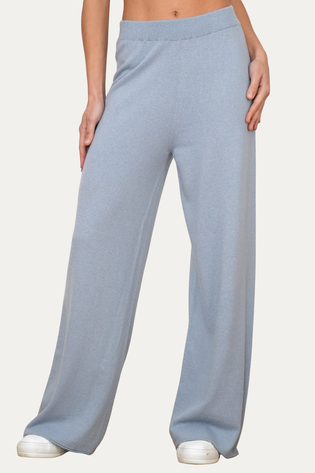 Pantalone palazzo misto cashmere - Nuvoloso