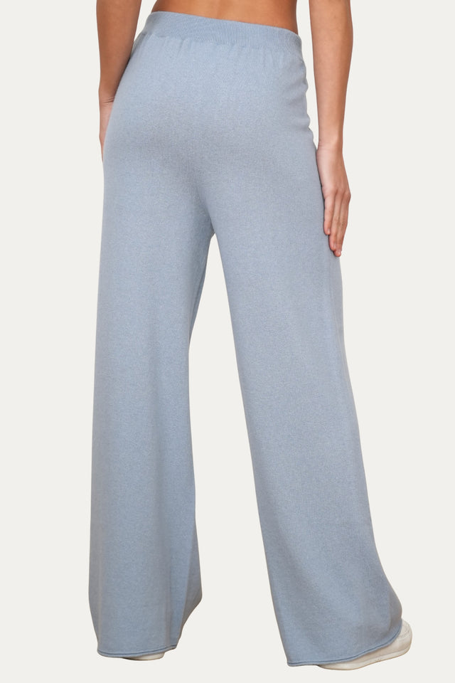 Pantalone palazzo misto cashmere - Nuvoloso