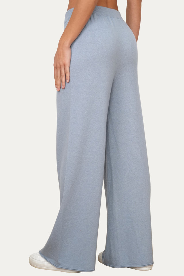 Pantalone palazzo misto cashmere - Nuvoloso