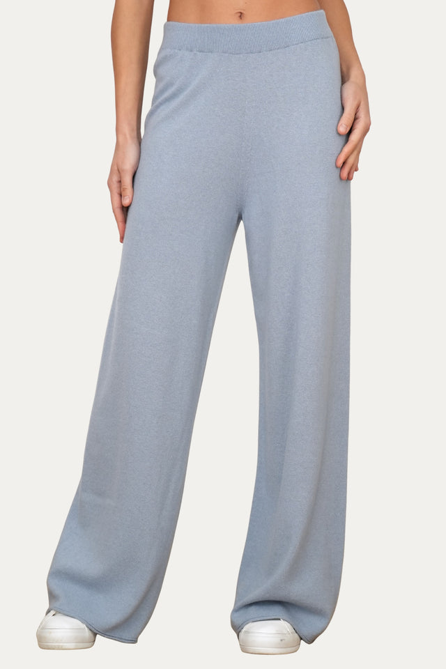 Pantalone palazzo misto cashmere - Nuvoloso