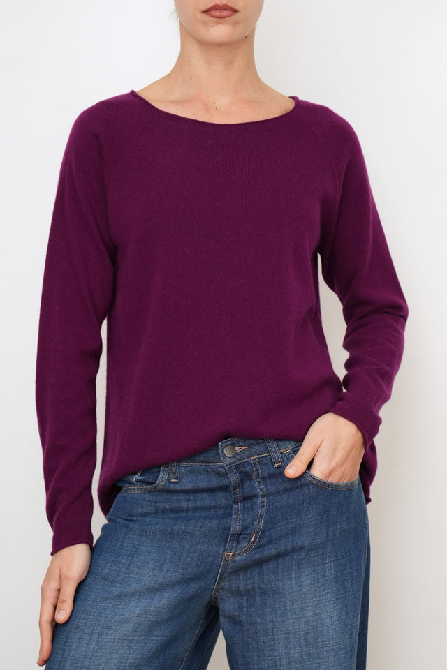 Maglia BASIC misto cashmere - Barbabietola