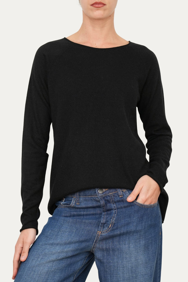 Maglia BASIC misto cashmere - Nero