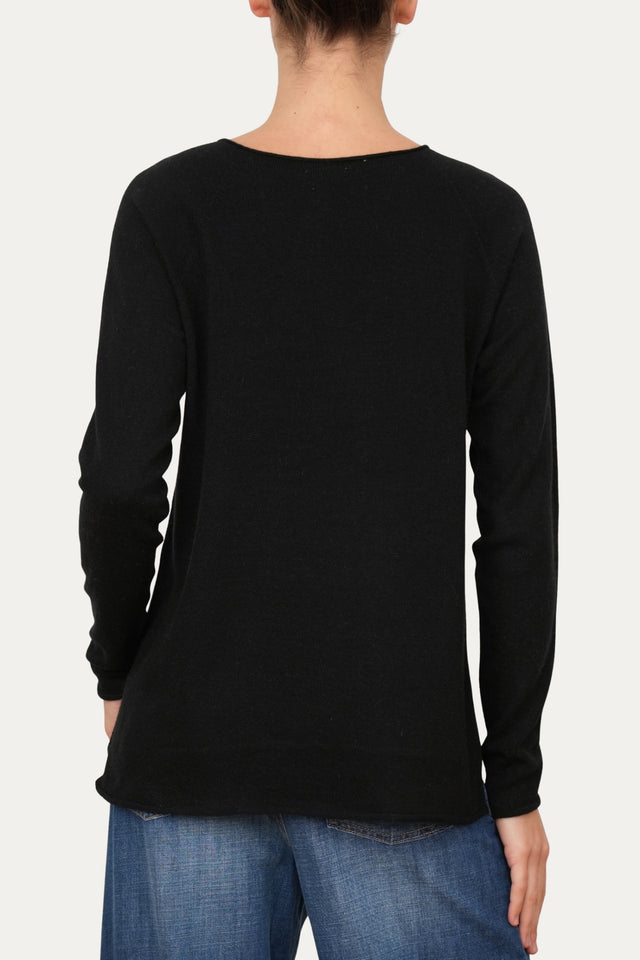 Maglia BASIC misto cashmere - Nero