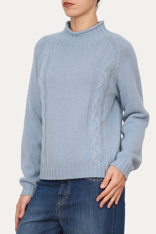 Maglione TRECCE misto cashmere - Nuvoloso