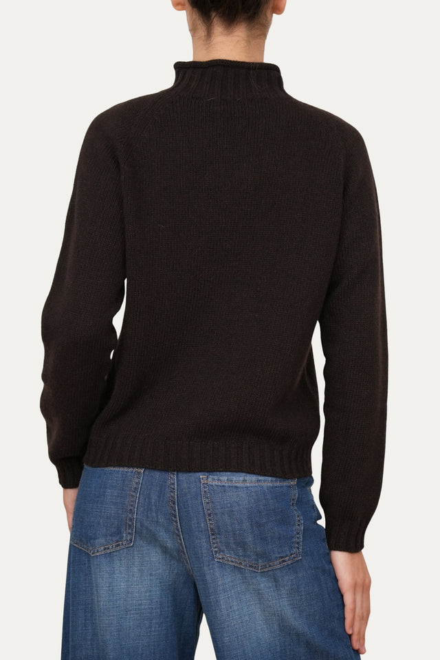 Maglione TRECCE misto cashmere - Caffè