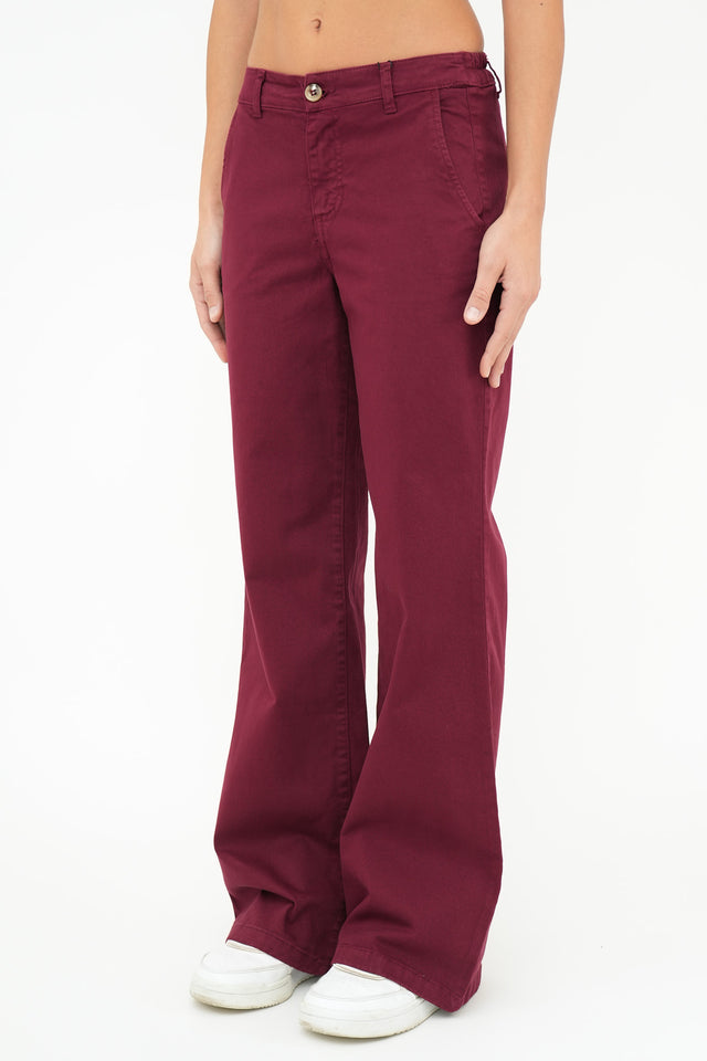 Bulier-Pantalone palazzo LIA cotone elite - Vino