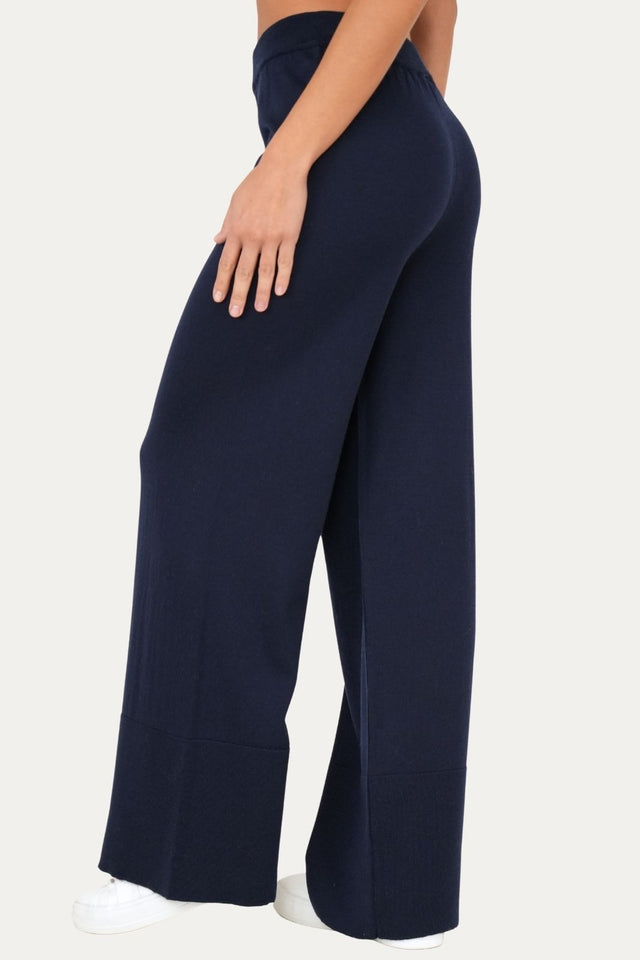 Pantalone palazzo in lana merino Zegna Baruffa - Blu Navy