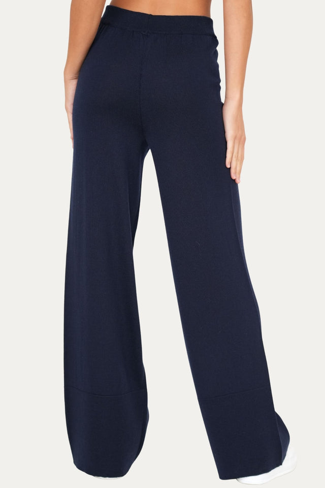 Pantalone palazzo in lana merino Zegna Baruffa - Blu Navy