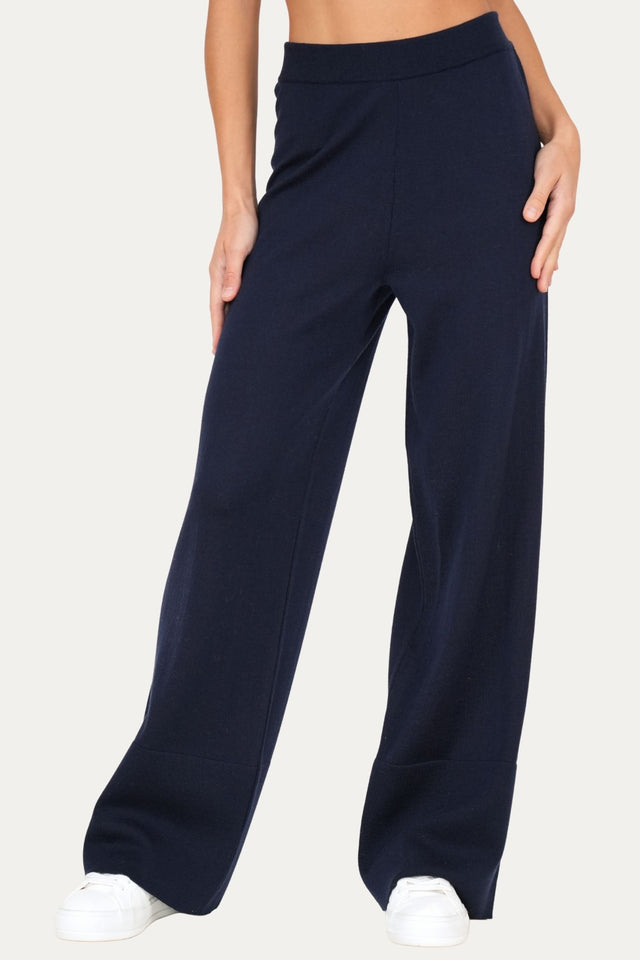 Pantalone palazzo in lana merino Zegna Baruffa - Blu Navy