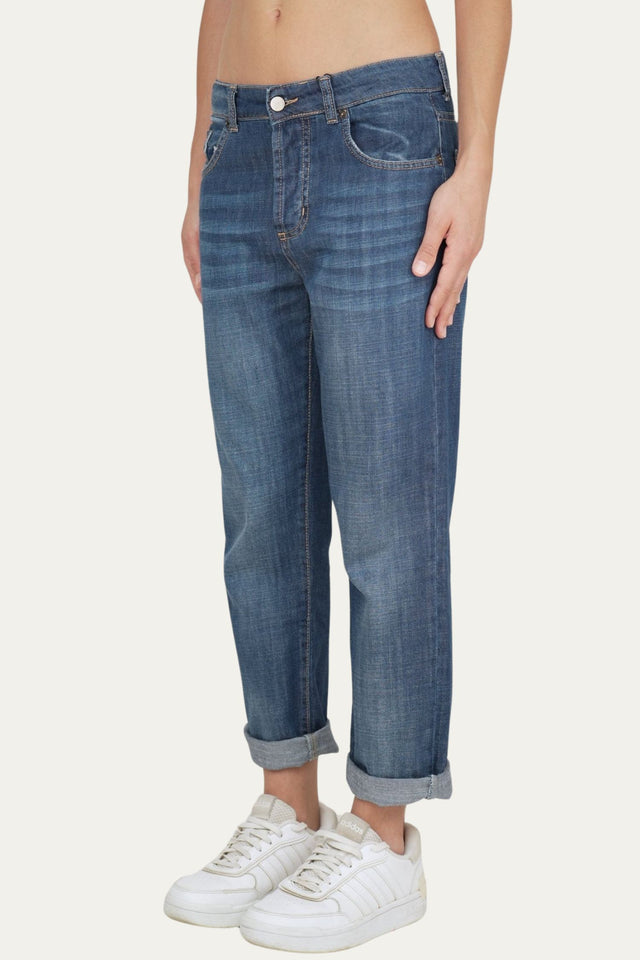 Jeans boyfriend SAMMY tela leggera - Lavaggio scuro