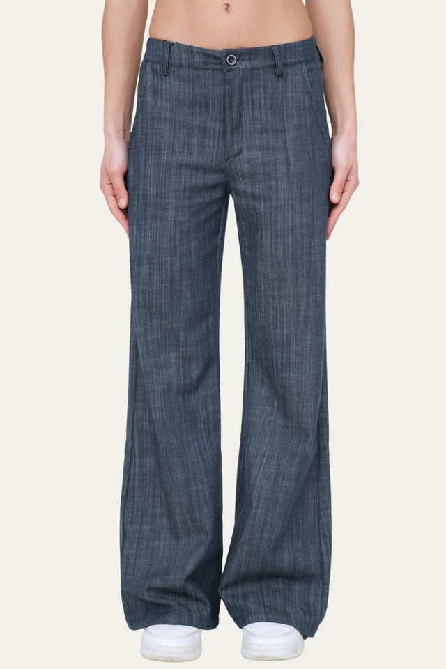 Pantalone palazzo LIA elastico dietro - Denim blu