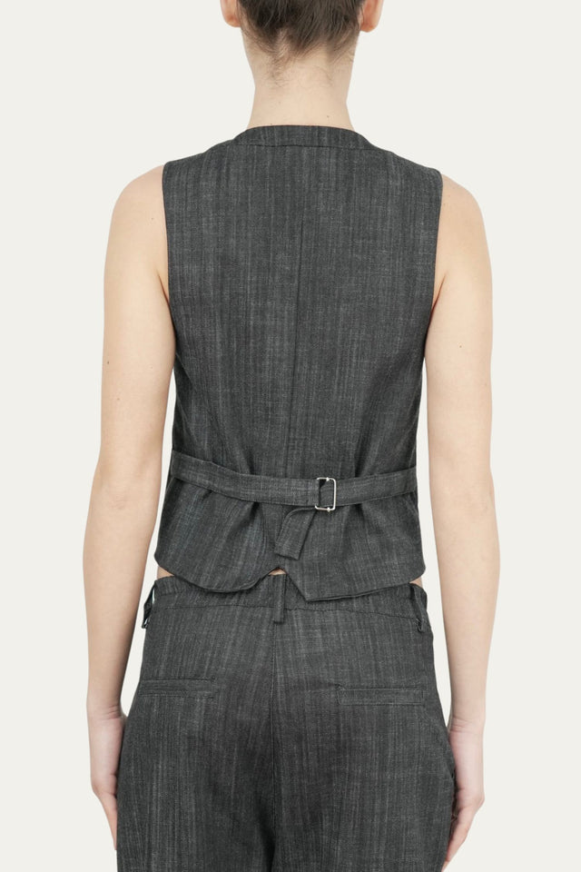 Gilet con bottoni - Denim scuro